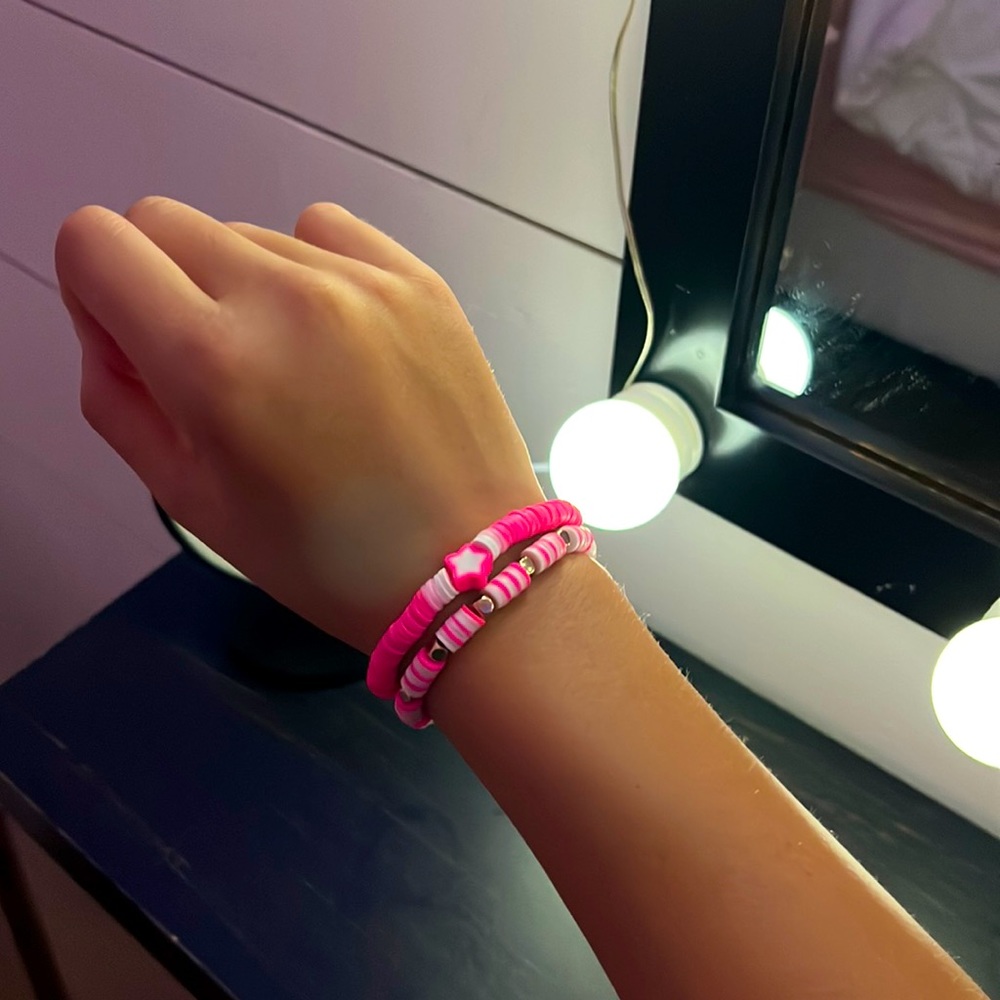 Two preppy pink bracelets!